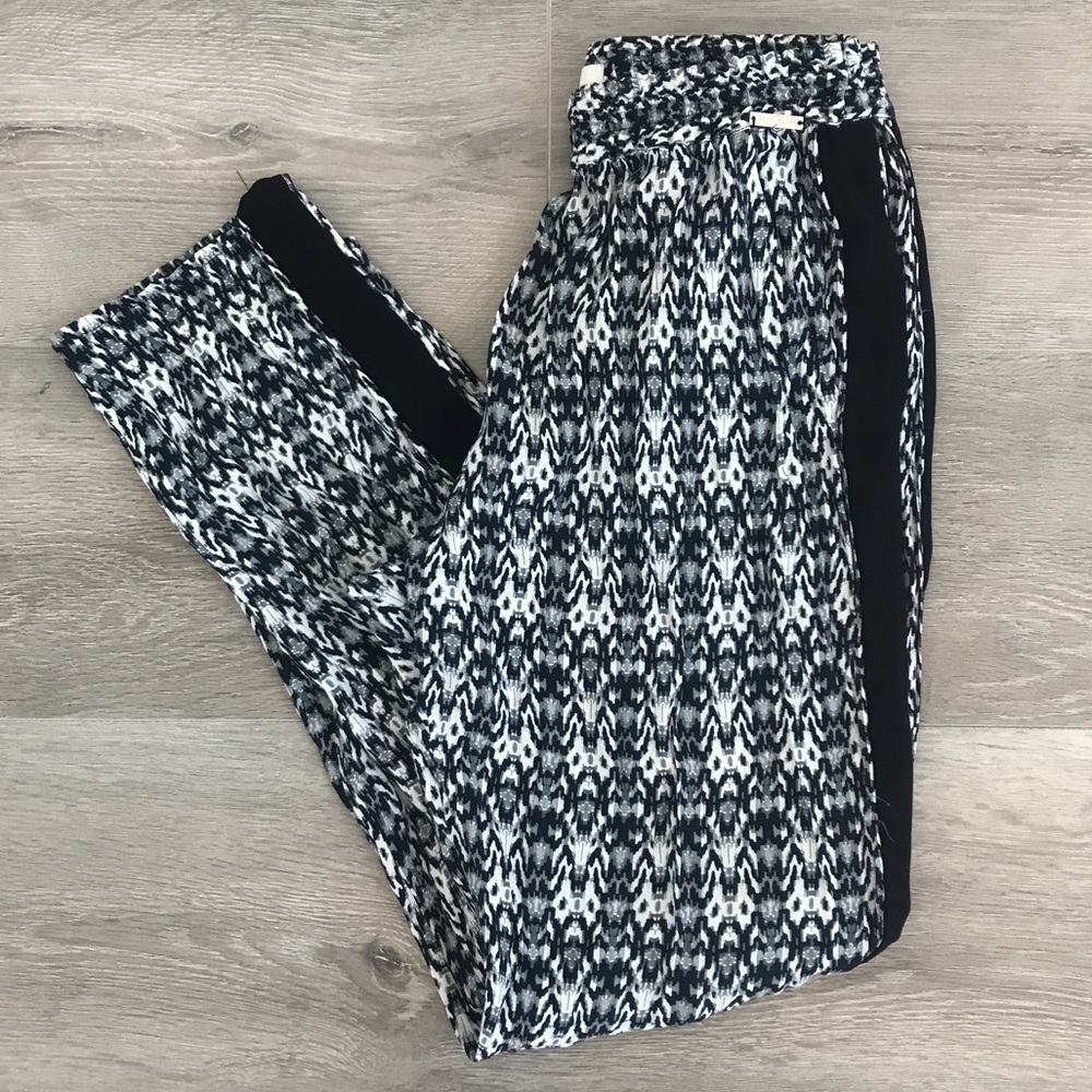 AMS Pure black white jogger pants NWOT